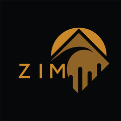 ZIM golden color letter logo. ZIM golden image on black background. Gold jewelry ornament bracelet Monogram logo design and best business icon.		
 - obrazy, fototapety, plakaty