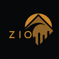 ZIO golden color letter logo. ZIO golden image on black background. Gold jewelry ornament bracelet Monogram logo design and best business icon.		
 - obrazy, fototapety, plakaty