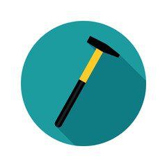 Hammer icon colored flat vector illustration.