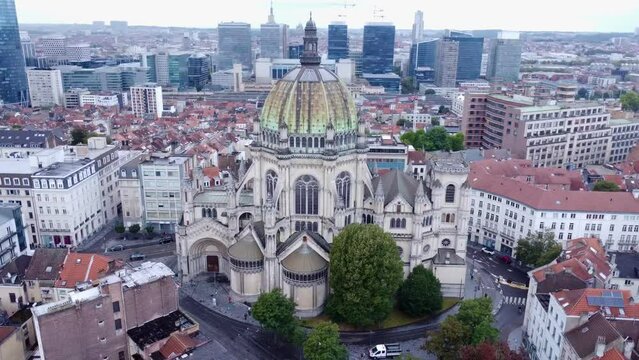Video drone &Eacute;glise Royale Sainte-Marie de Schaerbeek Bruxelles Belgique europe