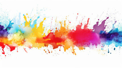 Fototapeta na wymiar Color liquid ink splash abstract background rainbow art. Rainbow splash collage mix flow drip. Fluid wave color yellow, red, green, blue isolated. Liquid ink palette motion. Generative AI illustration