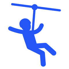 zip line icon on white, sign