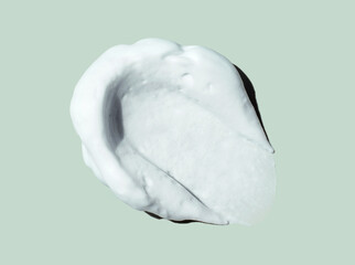 texture foam mousse foam cosmetic smear sample on pastel background