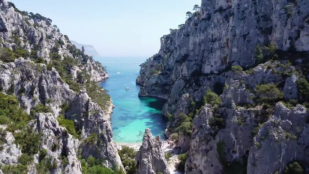 drone video Calanque d'En Vau Marseille France europe	