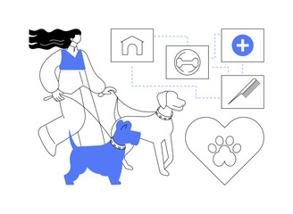 Pet services abstract concept vector illustration.