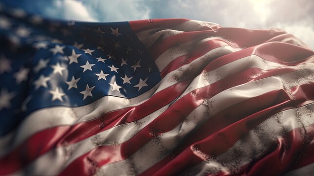 star spangled banner waving background using AI