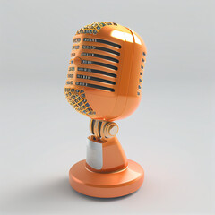 retro microphone on a white background