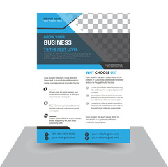 Corporate business flyer template design set with blue, white and gray color. marketing, business promotion, advertise, publication, cover page.
