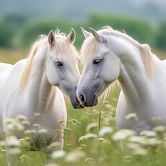 Two horses side by side