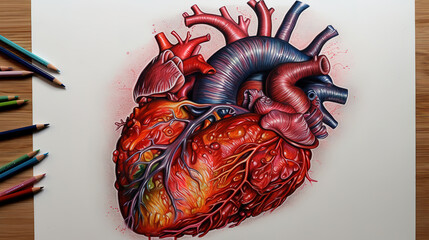 Heart, Bright color. Generative ai