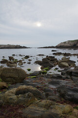 Evening on the seashore at low tide