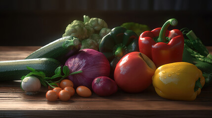 Fresh fruits and vegetables. Generative ai