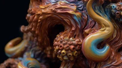 Generative AI.  octopus close-up