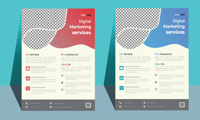 Corporate & modern Flyer design Template, Geometric shape Business Flyer annual report, poster, A4 template, with color,