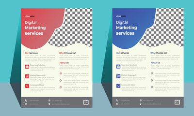 Corporate & modern Flyer design Template, Geometric shape Business Flyer annual report, poster, A4 template, with color,