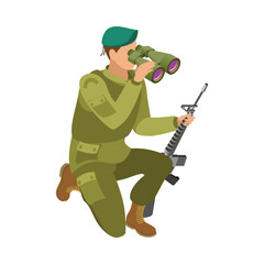 Fototapeta premium Border Service Man Composition