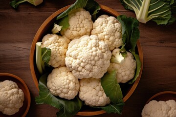 fresh Cauliflower in the salad bowl