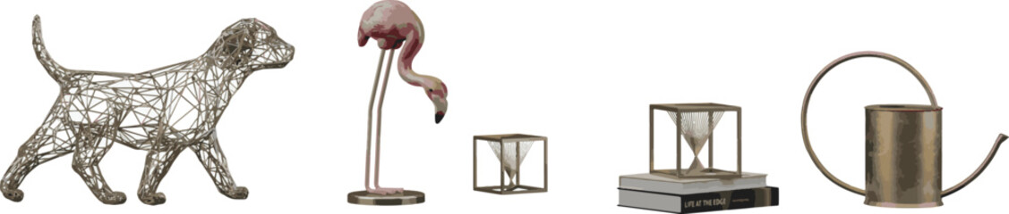 Beautiful decorative showpieces isolated on transparent background 3D render png tree