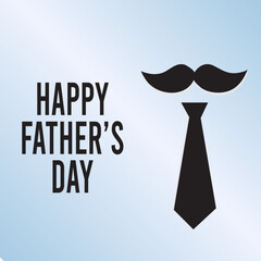 Father's Day poster or banner template with symbol of Dad from hat,glasses and mustache.Greetings and presents for Father's Day in flat lay styling.Promotion and shopping template for love dad