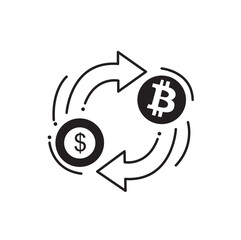 Dollar to bitcoin conversion illustration