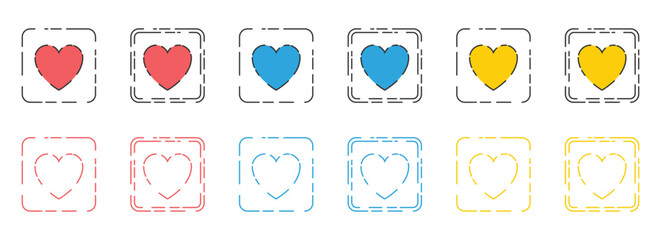Add to favorite icon in flat style vector collection