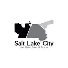Salt Lake City Map Geometric Illustration Modern Logo