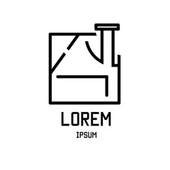 logo design fabric home with black colour