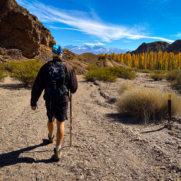 hiking in the mountains