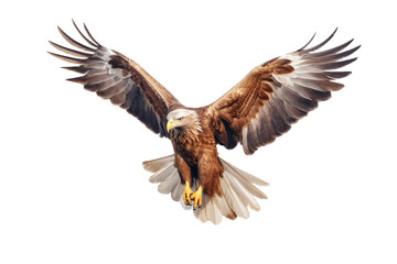 Majestic Soar: Eagle on Transparent Background. Generative AI