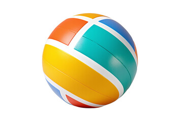 Beach Ball on Transparent Background: A Vibrant Symbol of Summer Fun and Relaxation, Perfect for Beach Games and Enjoying Sunny Days by the Water. Generative AI