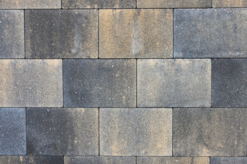 gray and blue decorative paving slabs close-up