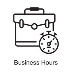 Business Hours Vector Outline Icon Design illustration. Customer Service Symbol on White background EPS 10 File