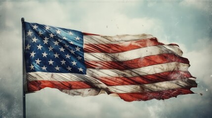 Memorial Day. Patriotic American Background. Generative AI