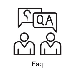 Faq Vector Outline Icon Design illustration. Customer Service Symbol on White background EPS 10 File