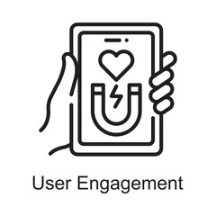 User Engagement Vector Outline Icon Design illustration. Customer Service Symbol on White background EPS 10 File