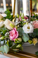 Wedding setting and table centers