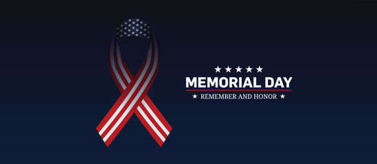 Memorial Day - Remember and honor with USA flag, Vector illustration. Memorial Day concept banner vector illustration.