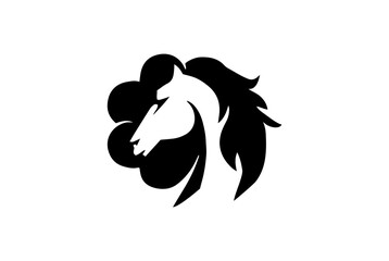 Vector silhouette of a horse's head
