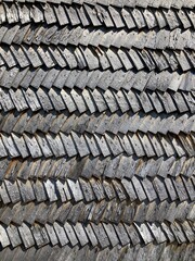 Pieces of aged wood creating  an intriguing puzzle