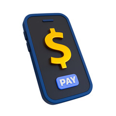 3d minimal online transaction. digital payment. e-commerce concept. smartphone with a dollar icon. 3d illustration.
