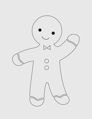 Gingerbread man vector illustration with background