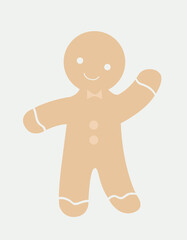 Gingerbread man vector illustration with background