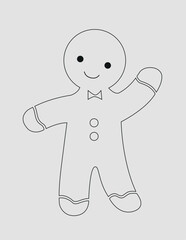 Gingerbread man vector illustration with background