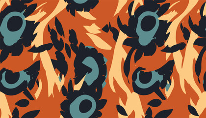 Hand drawn trendy abstract tiger striped print with dots. Modern fashionable template for design