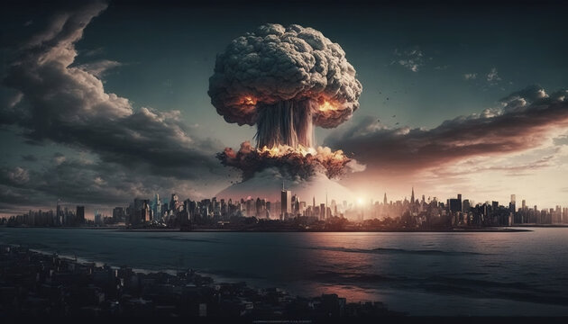 nuclear explosion on the city