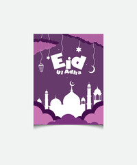 Eid ul Adha Mubarak creative flyer template design vector illustration