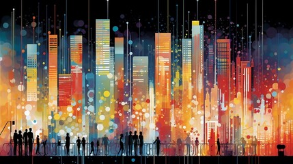Urban Data Symphony: Captivating Visualisation of City Skyline and Graphs. generative AI