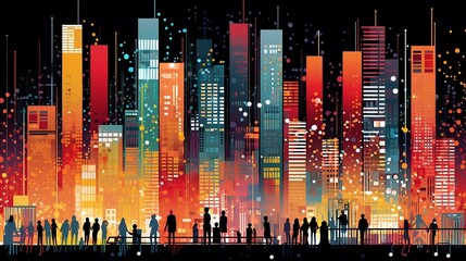 Urban Data Symphony: Big Data, Captivating Visualisation of City Skyline and Graphs. generative AI