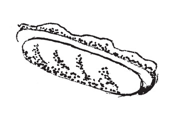 Street fast food set. Sweet desserts, snacks, takeaway eating. Burger, pizza, sandwich, croissant with fillings. Flat  outline, line art vector illustrations isolated on white background