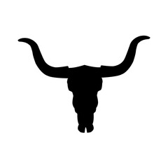 Texas longhorn cattle on white isolation.Vector illustration